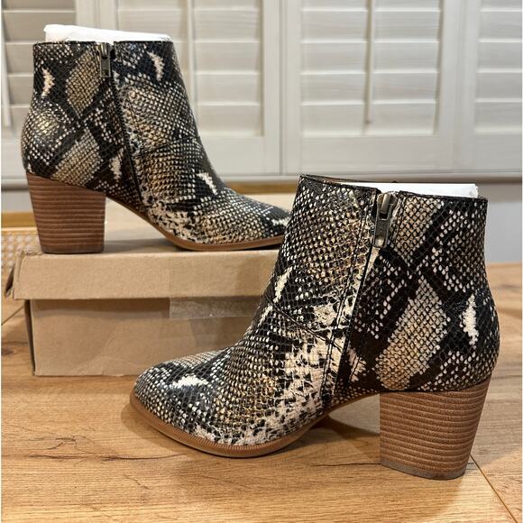 Madewell Ankle Boots Snake Embossed Leather Moonstone Multi Size 7 NIB Cloudlift - Picture 7 of 14